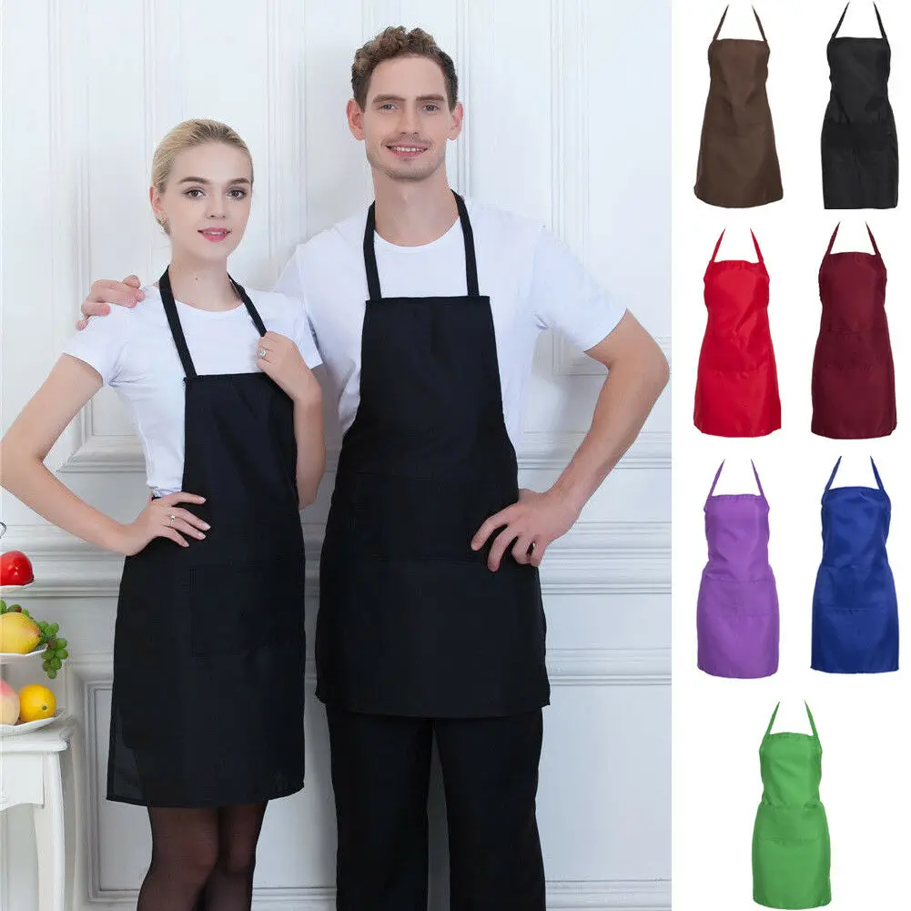 

Adjustable Cooking Kitchen Apron For Woman Men Chef Waiter Cafe Shop BBQ Hairdresser Aprons Custom Logo Gift Bibs Wholesale