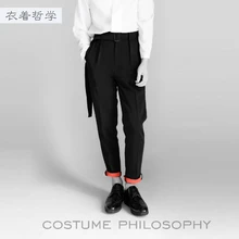 27-44! Оригинальные мужские повседневные бриджи с парой стежков вместе с парой брюк и двумя модными стилями