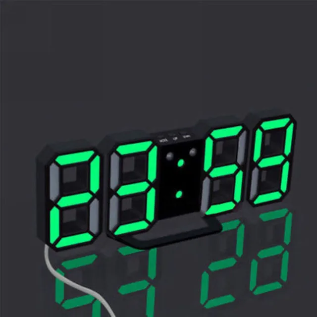 Modern Wall Clock Digital LED USB Table Desk Night Alarm clock 24 or 12 Hour Display u71017