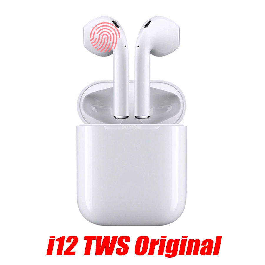 

original i12 tws bluetooth earphone wireless earphones touch binaural call sport earbuds air ear pod 1:1 not i10 i7s tws headset