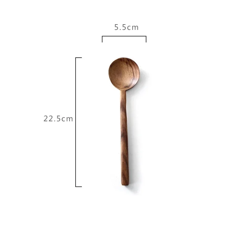 Wooden Spoon Long Handle Non-stick Pan Big Soup Spoon Spatula Cooking Utensils Resuable Tablewares Kitchen Cooking Tools