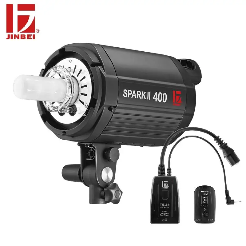 

JINBEI SparkII-400 400W Photo Studio Flash Kit with A9 Trigger GN60 Photography Lighting Lamp Head for Studio Wedding Portrait