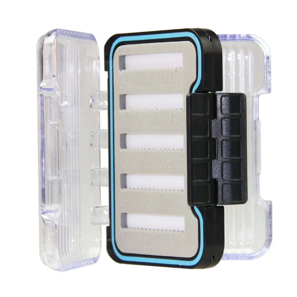 Water proof Fly Box Double side Plastic Slim Foam Clear Fly Fishing Box