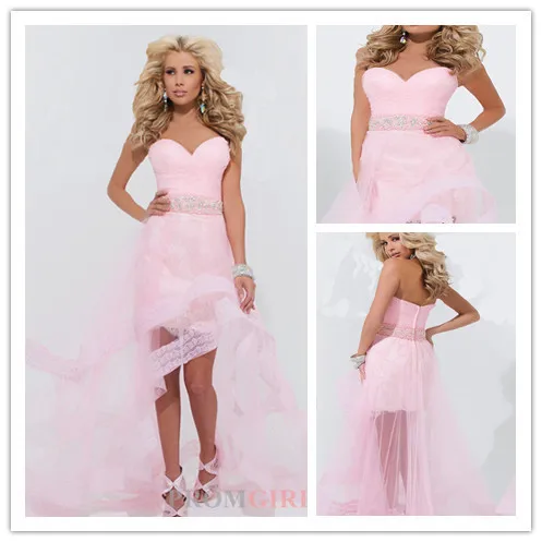2014 New Arrival High Low Pink Sweetheart Brief Beading Sleevelss Lovely Prom gowns | Свадьбы и торжества