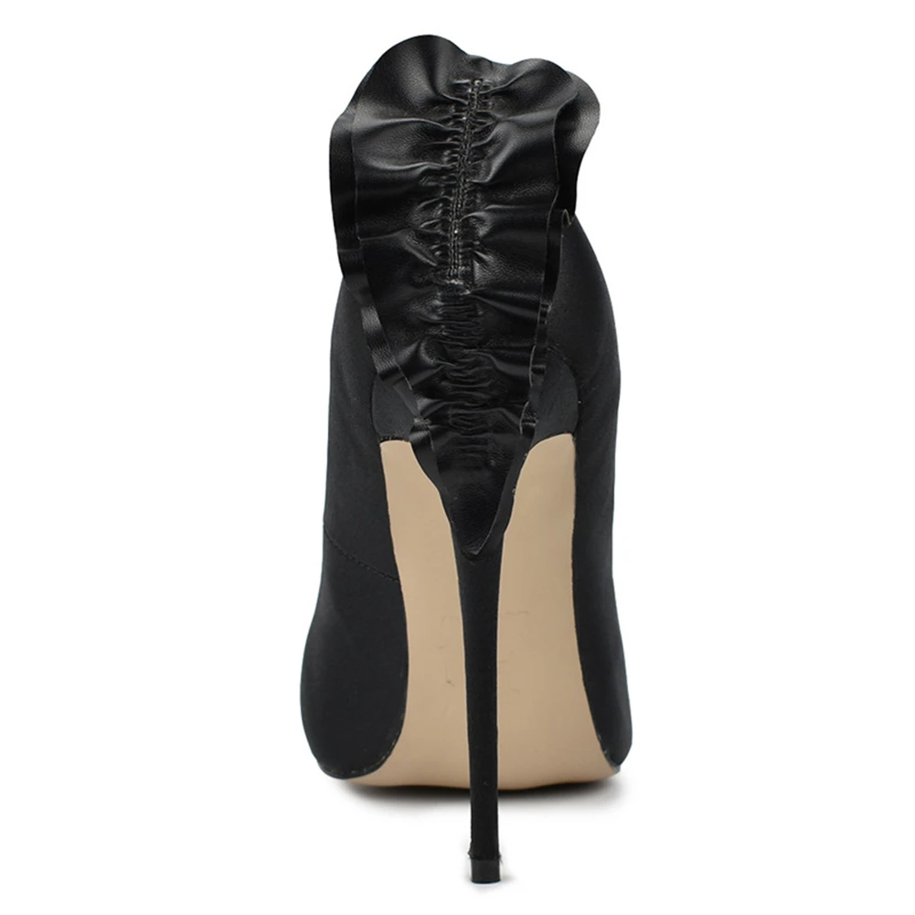 JOUIR TALONS Brand Design Luxury Pointed Toe Big Size 34-42 Women Shoes Woman High Heels Sexy Party Stain Ruffles Lady Pumps