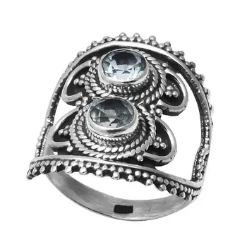 

Genuine White Topaz Ring 925 Sterling Silver,USA Size :6.5, 2SR0161