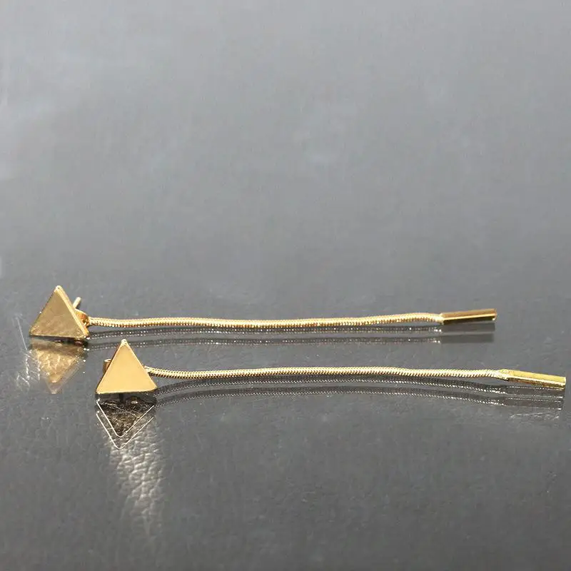 Модные треугольные серьги, серьги-цепочки с кисточками, анти-аллергические серьги для женщин, длинные серьги, boucle d'oreille Femme - Окраска металла: Gold