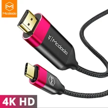 Mcdodo USB C HDMI 4K HD аудио 2 м кабель Тип C к HDMI Thunderbolt3 для MacBook samsung huawei mate 20 P20 Pro USB-C HDMI адаптер