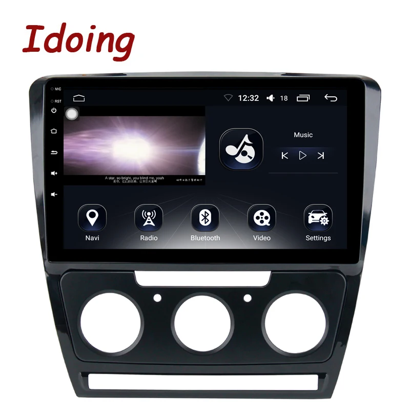 Clearance Idoing 10.2" 1Din 2.5D IPS 4G+64G Octa Core Car Android 8.1 Radio Multimedia Player For Skoda Octavia 2007-2014 GPS Navigation 6