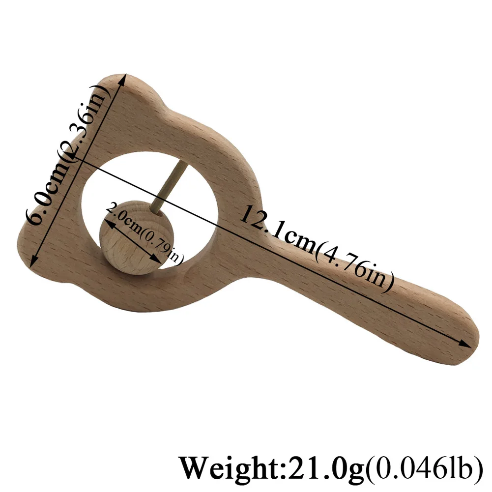 Медведь погремушка подарок колокол экологичный игровой, для тренировок деревянная рукоятка развивающий детский Прорезыватель игрушки-Жвачки бар бусины
