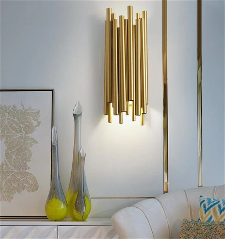 Decoração do Corredor Luz de Parede Criativo Moderno Individualidade Metal Retro Ouro Sala Estar Quarto Cozinha Arandela Iluminação 9 Toys & Sports