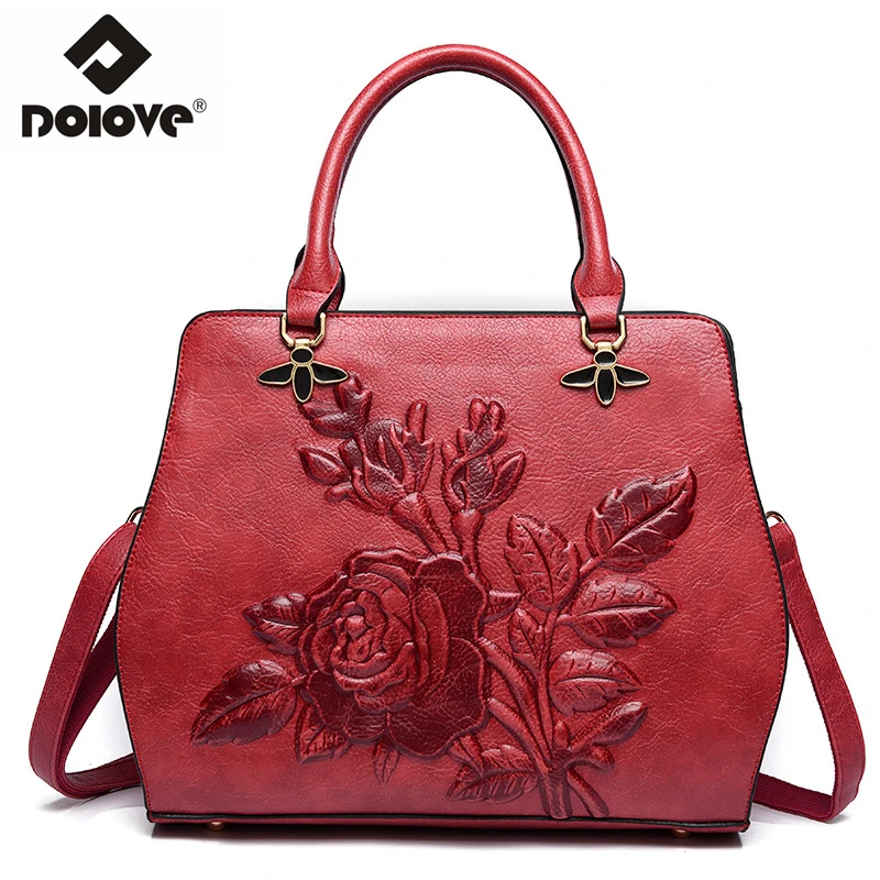 

DOLOVE Fashion New Women's Bag 2018, Embossed Craft Messenger Bag, Slanted Shoulder Across Handbags