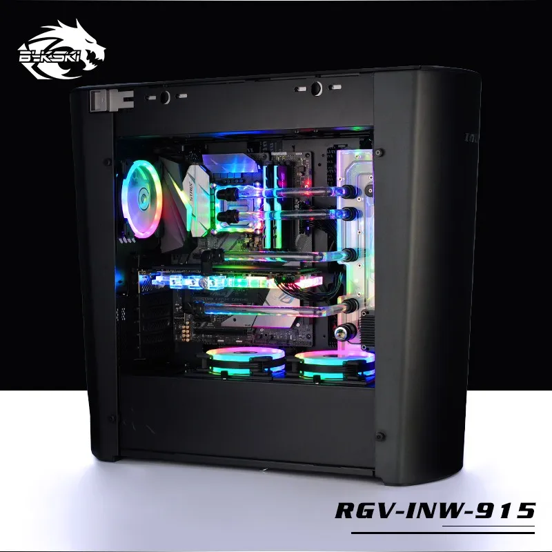  BYKSKI Acrylic Board Water Channel Solution use for IN WIN 915 Computer Case for CPU and GPU Block 