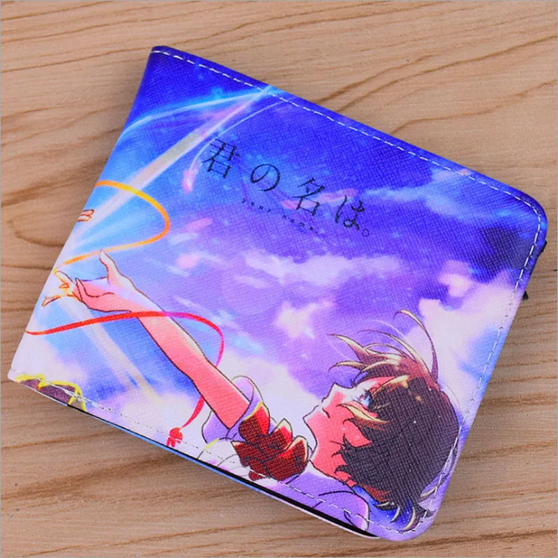 

Colorful PU SHort Wallet/Purse Printed With Your Name Miyamizu Mitsuha/Natsume Yuujinchou/Kumamon etc Japanese Anime