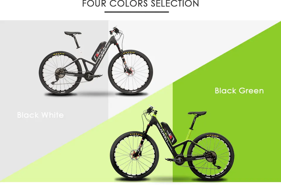Sale Cyrusher TCC Carbon Fiber frame Mountain bicycle 350Watt 17X27.5 inch 48V 11ah 10 Speed Double Hydraulic Disc Brake E-bike 2
