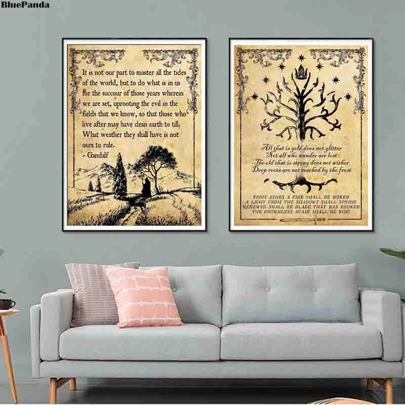 Властелин колец постер LOTR Gandalf Qoute The Prancing Pony винтажные принты декоративные