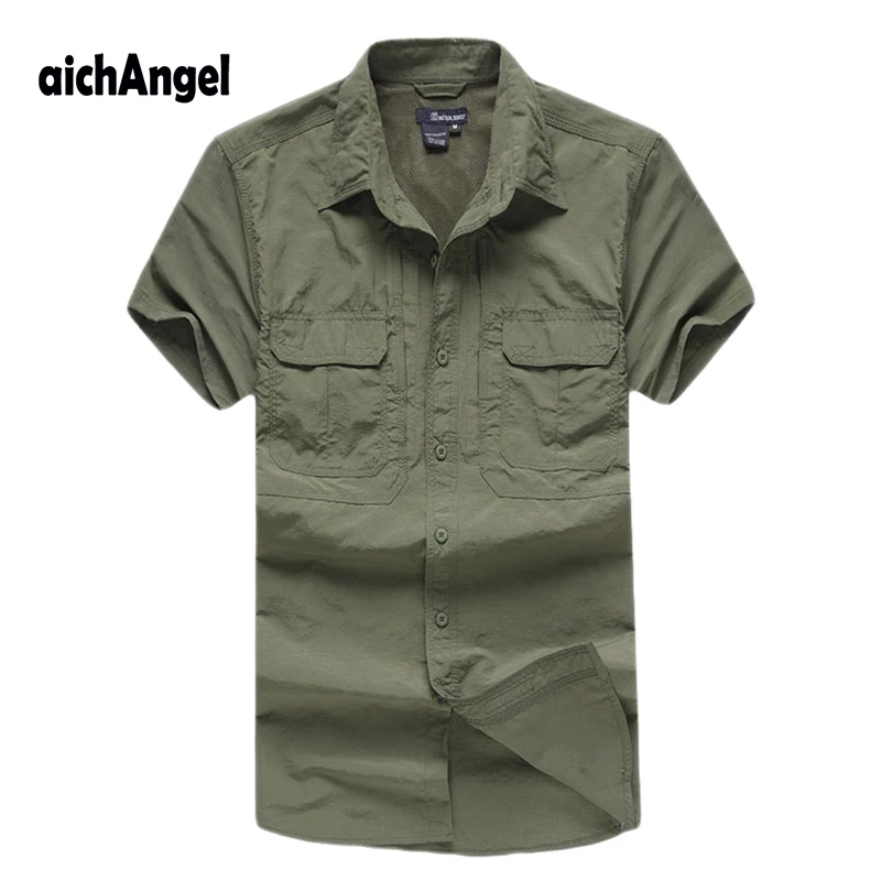 

Men Summer Tactical Military Shirt Men Breathable Quick Dry US Army Combat Shirt Sports Short Sleeve Tactical Shirts Tops