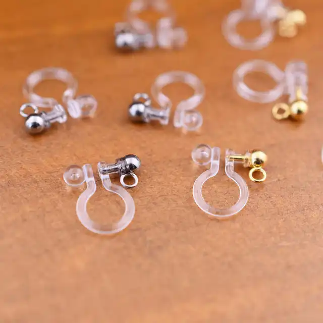 Buy resin ear clip No pierced ear clip stud earrings