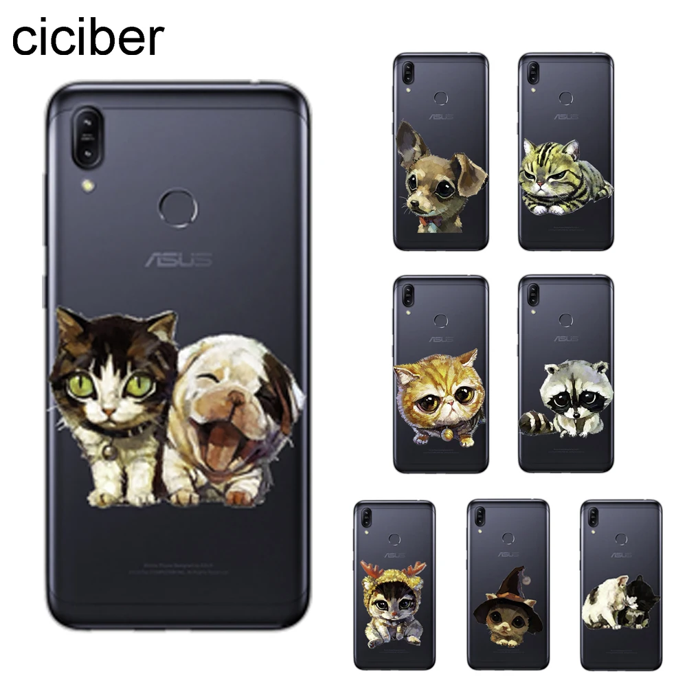 

ciciber Lovely Cat Dog Cover For ASUS Zenfone Max Pro M1 ZB601KL ZB602KL Max Pro M2 ZB631KL ZB633KL Phone Cases Soft TPU Shell