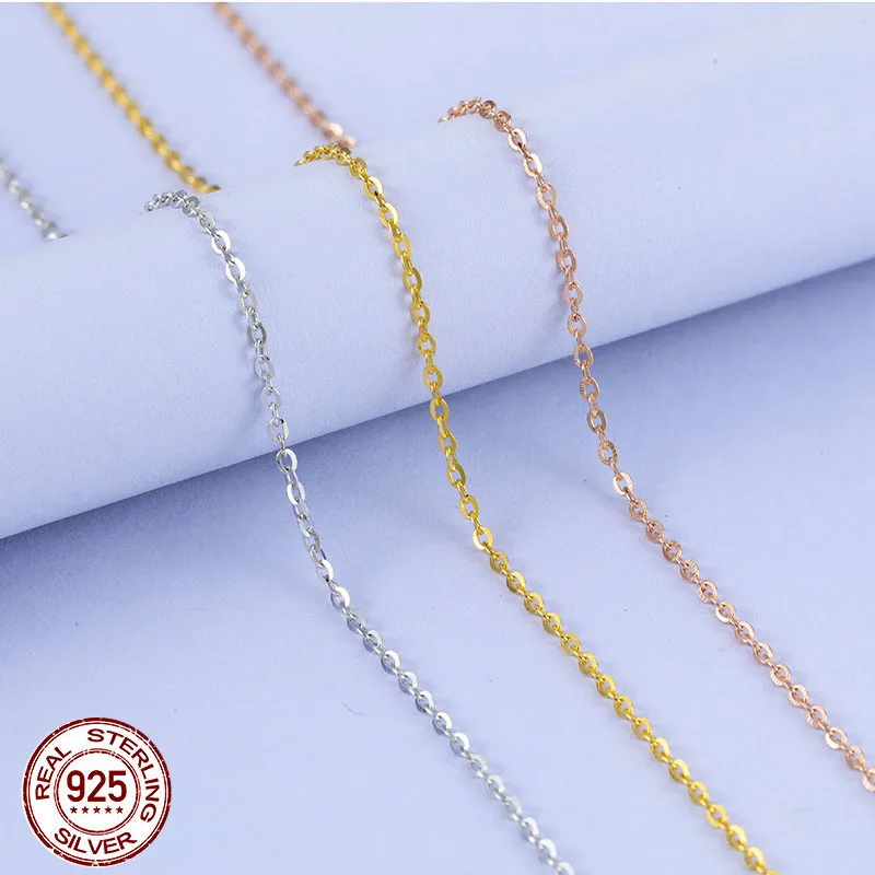 wholesale Price 925 sterling silver 0.8mm Link Rolo Chains necklace 40cm,45cm,50cm,55cm,60cm,fashion women's Jewelry Chains