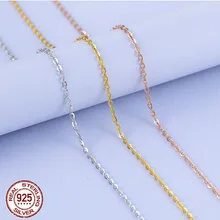 wholesale Price 925 sterling silver 0.8mm Link Rolo Chains necklace 40cm,45cm,50cm,55cm,60cm,fashion women's Jewelry Chains