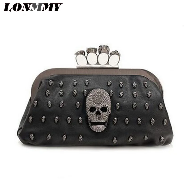 LONMMY Искусственная кожа заклепки Роскошные плечо женские сумки модельер
