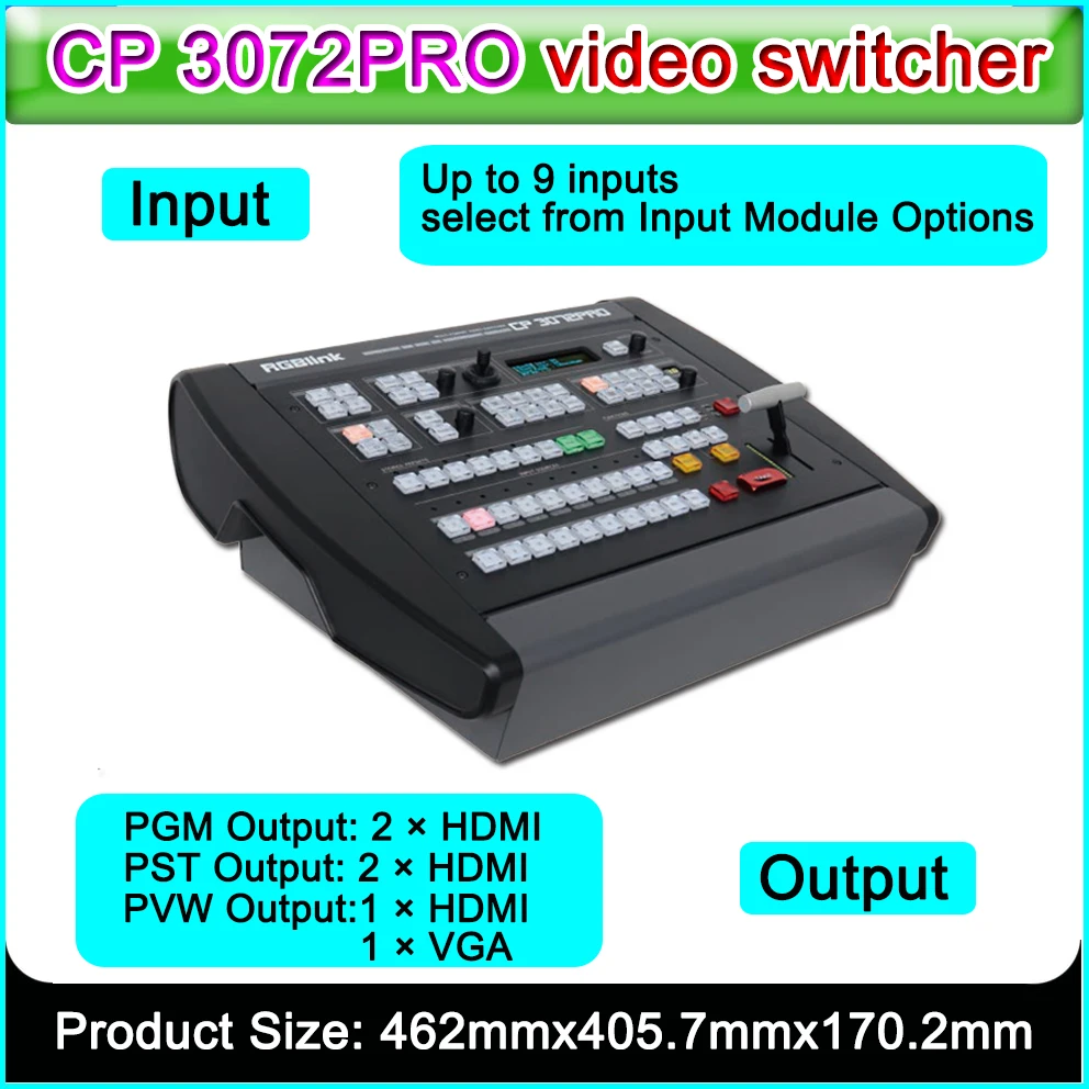 

flexible in configuration RGBlink CP 3072PRO 4k2k Desktop video switcher