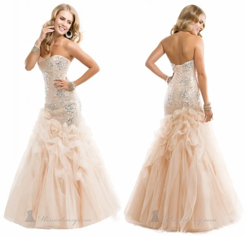 Pale Peach Prom Dresses