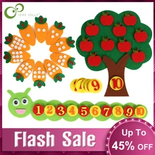 1-10 Монтессори обучающая игрушка для детей головоломка ручной работы DIY игрушка детский сад морковь яблоко дерево матч Цифровое обучение GYH