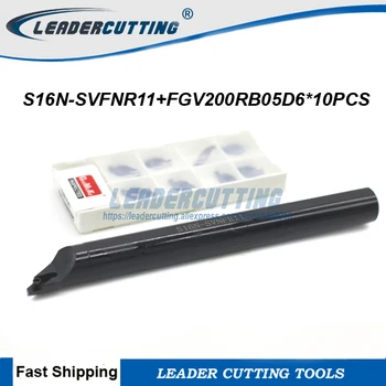 

S16N-SVNFR11 WITH FGV200RB05D6*10pcs CNC lathe Internal grooving turning tool holder bar Internal Groove tool holder with Insert