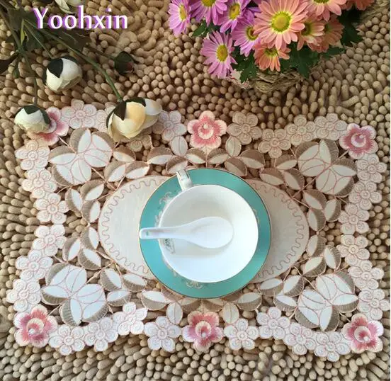 

NEW Embroidery table place mat pad cloth Placemat lace Trivet Doilies Cup mug holder glass Coaster kitchen Wedding decoration
