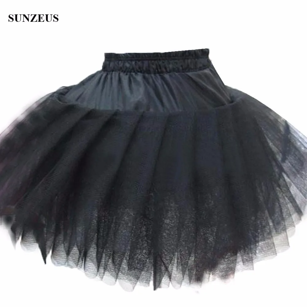 Petticoat Black Short Underskirts For Evening Dress Jupon Tulle New Crinoline Length 45CM BV 056