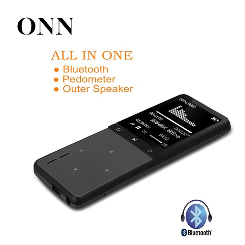 ONN W8 без потерь цифровой Hifi Flac Спорт Аудио Mp 3 Экран музыка Mp3 плеер Bluetooth с наушников радио fm LCD 8 gb Wma Динамик