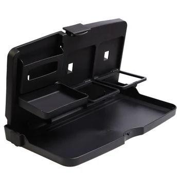 

Universal Black Car food tray folding dining table drink holder car pallet back seat water car cup holder ABS