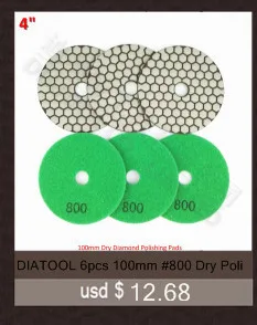 6pcs 100mm#100 B dry polishing pads Very competitive sander disc diameter 4inch Resin bond diamond flexible polishing pads