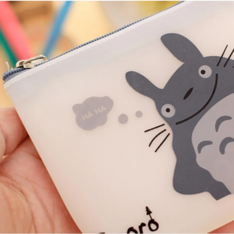 New Mini Zipper Lock Silicone Money Storage Bag Cute Cartoon Totoro Travel organizer For girls Portable coin earphone Holder7