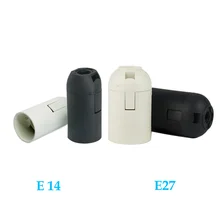 10 шт., высокое качество, белые, черные, 2A 250V E14/E27 винт карты-тип держателя лампы CE сертификации e14 e27 разъем