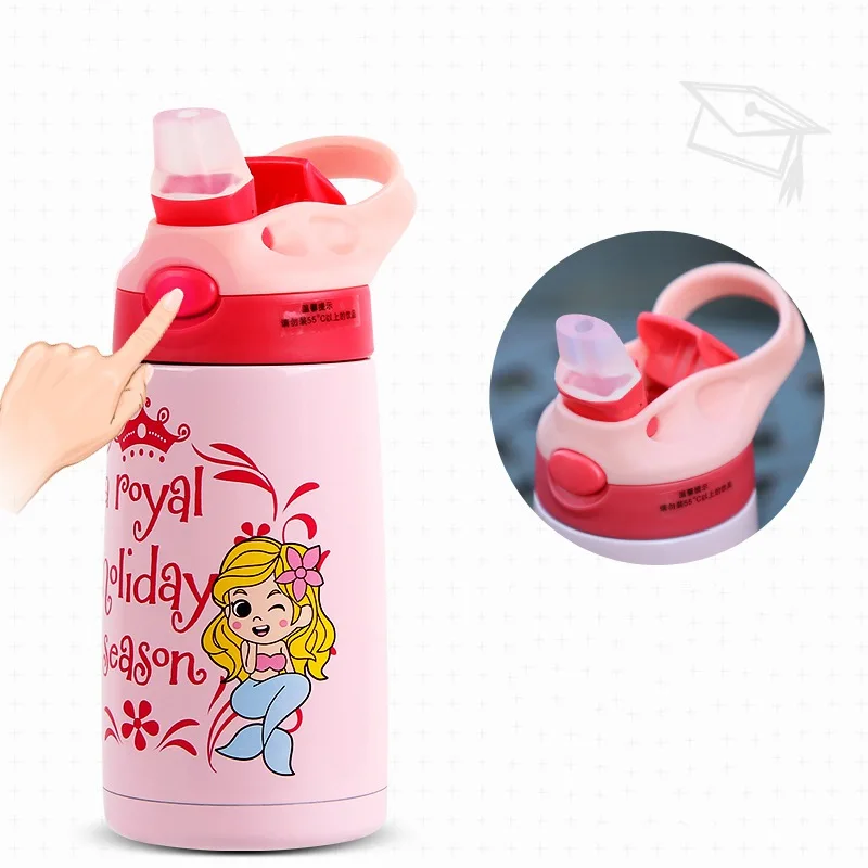 Stainless steel Children Thermoses Straw Vacuum Flasks Thermos Tumbler