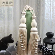 XWL Luxury 2Pcs Handmade Curtain Hanging Balls Window Tiebacks Tassel Buckle Curtain Accessories Bandage Lashing Bind