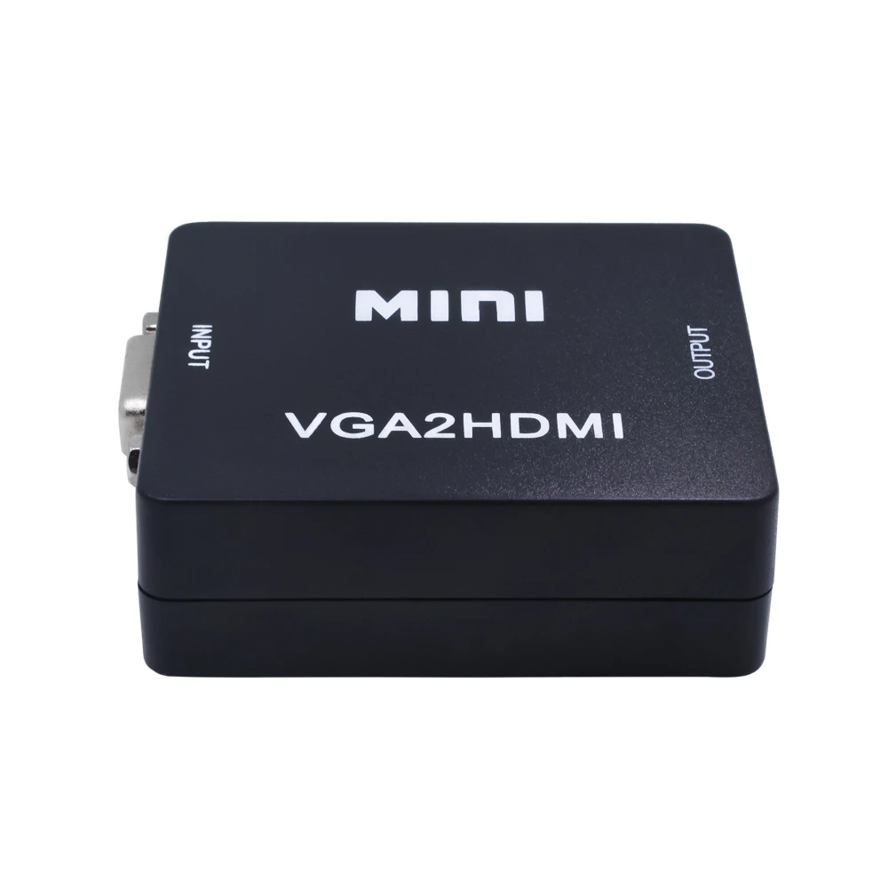 TISHRIC VGA2HDMI Женский к женскому мини VGA к HDMI 1080P адаптер конвертер с аудио питания для ПК проектора ноутбука - Color: TSR261-Black