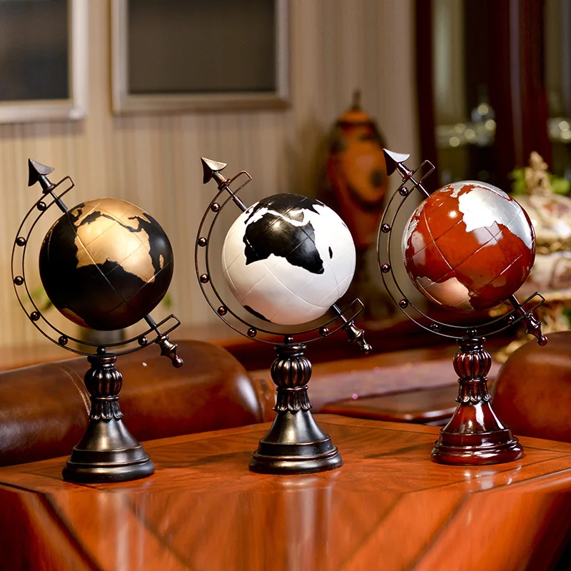 

[TOP] 41cm Creative Manual Crafts Globe figure statue Resin tellurion model ornaments Home room decoration gift High quality