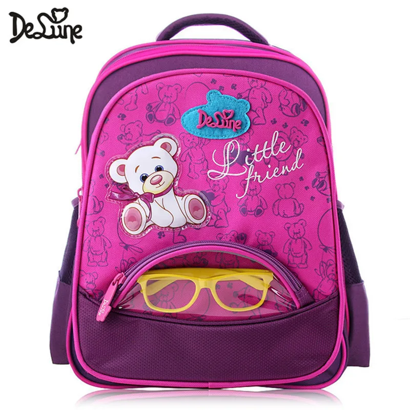 

Delune famous brand DA series 5-8 years old girls boys fashion new school bags for kids cartoon bear book schoolbag backpack