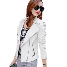High quality ladies locomotive leather female short paragraph 2018 spring autumn new motorcycle clothing was thin leather jacket