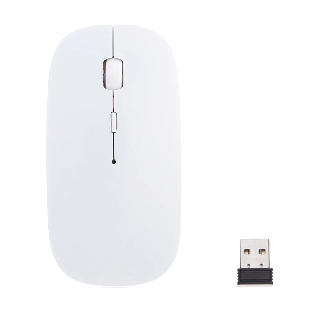 1600 dpi 2,4G USB оптическая беспроводная компьютерная мышь Ультра тонкая мышь s для ПК ноутбука настольного компьютера EM88 - Цвет: Белый