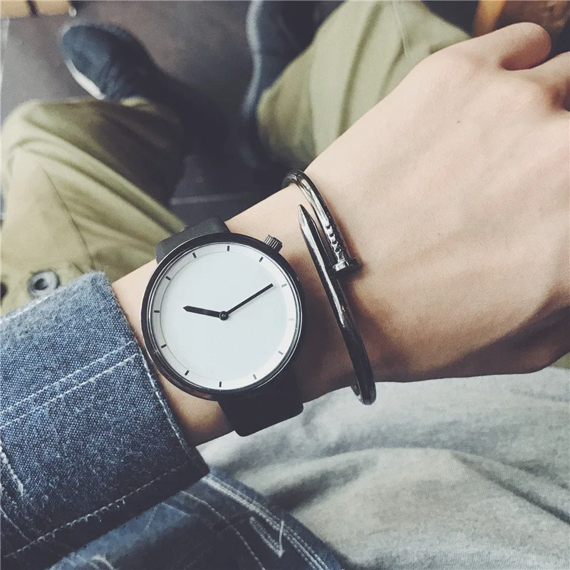 

korean version men watch 2018 fashion brand simple style leather men's quartz wristwatches casual clock male relogio masculino