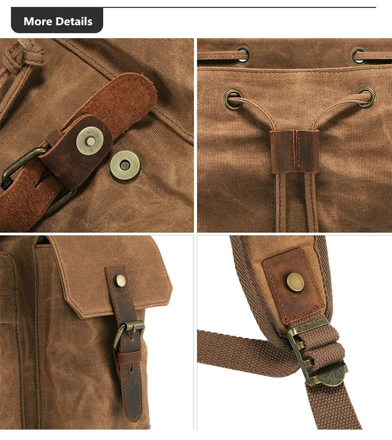 Latvia vintage Waxed Canvas Backpack