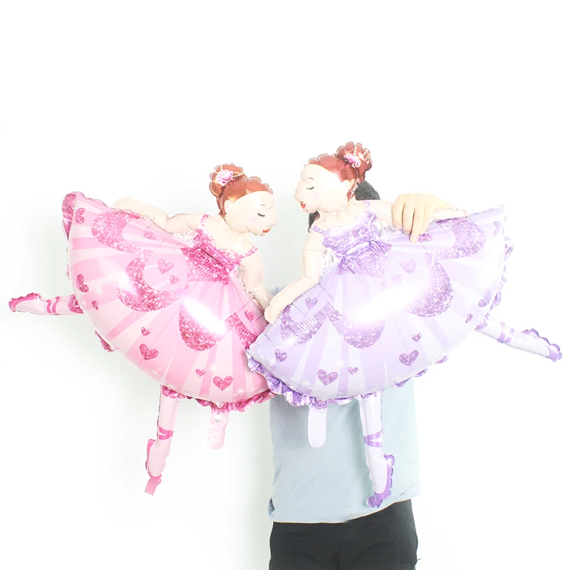 

Large Size 88x75cm Party Balloons Cartoon Character Ballet Dancing Girl Foil Balloons for princess birthday party decoration