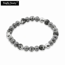 Rebel череп крест бусины браслеты, Томас Стиль браслет ювелирные изделия для мужчин, звено в сердце подарок из серебра и циркония, цена