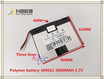 

3.7V 3000mAH 409062 Polymer lithium ion / Li-ion battery for MP3 MP4 SPEAKER bluetooth GPS toy smart watch
