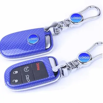 

2018 New Delicate Car key ring for Chrysler Carbon Fiber design Key cover case For Chrysler key with Gift package